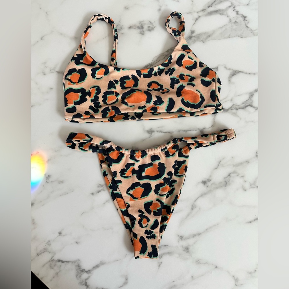 Skatie Wild Print Bikini - Orange and Black